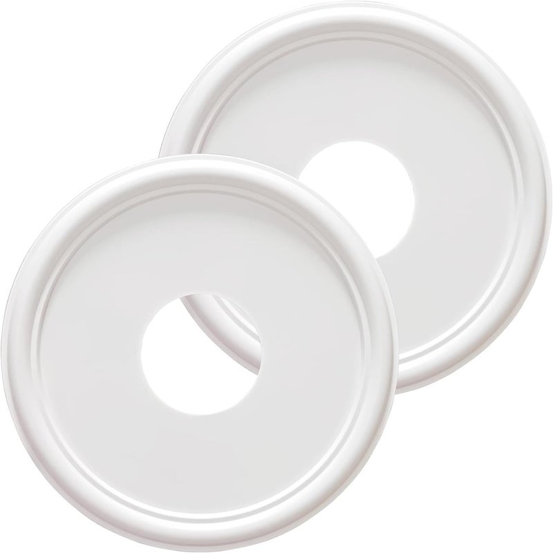 ELFCAB Molded Nylon Ceiling Medallion for Light Fixtures and Ceiling Fans White 13"OD x 4"ID x 1-1/8"P (Fits Canopies up to 10-1/2") - Image 1